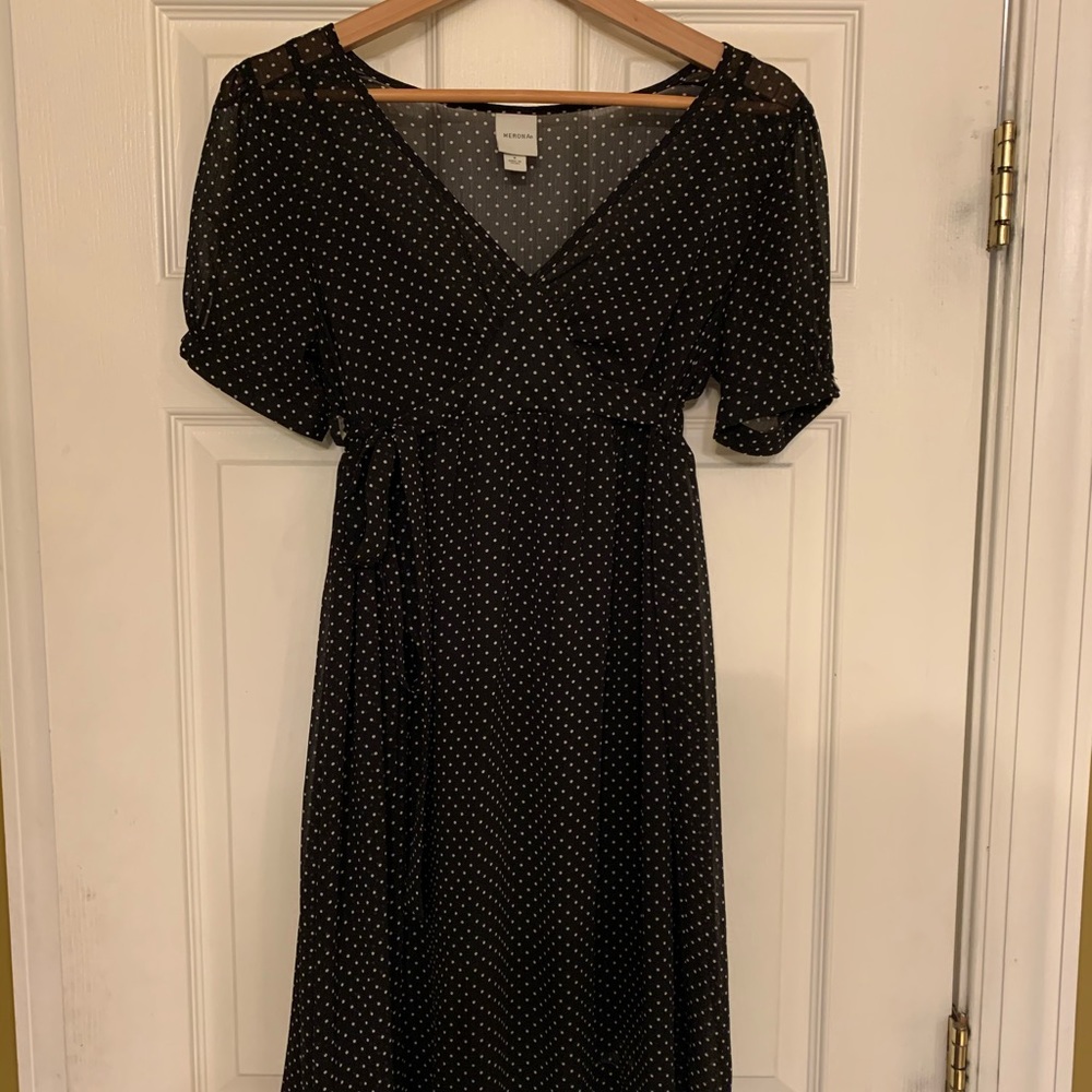 Merona Black and White Polka Dot Size Small Dress